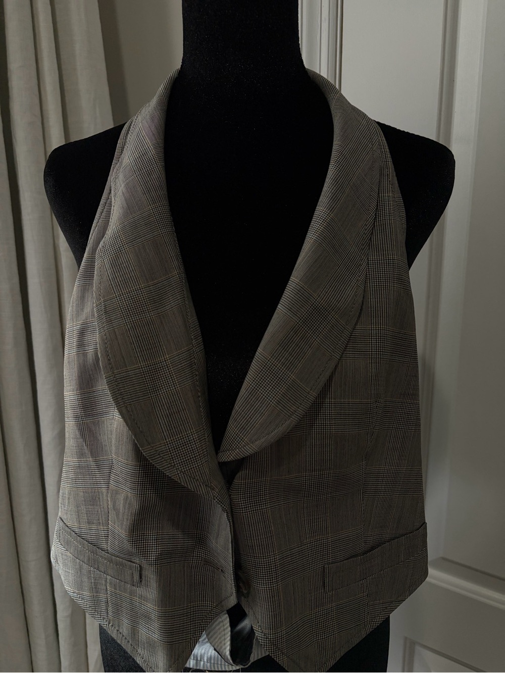 J. Crew Gray Glen Plaid Women’s Vest